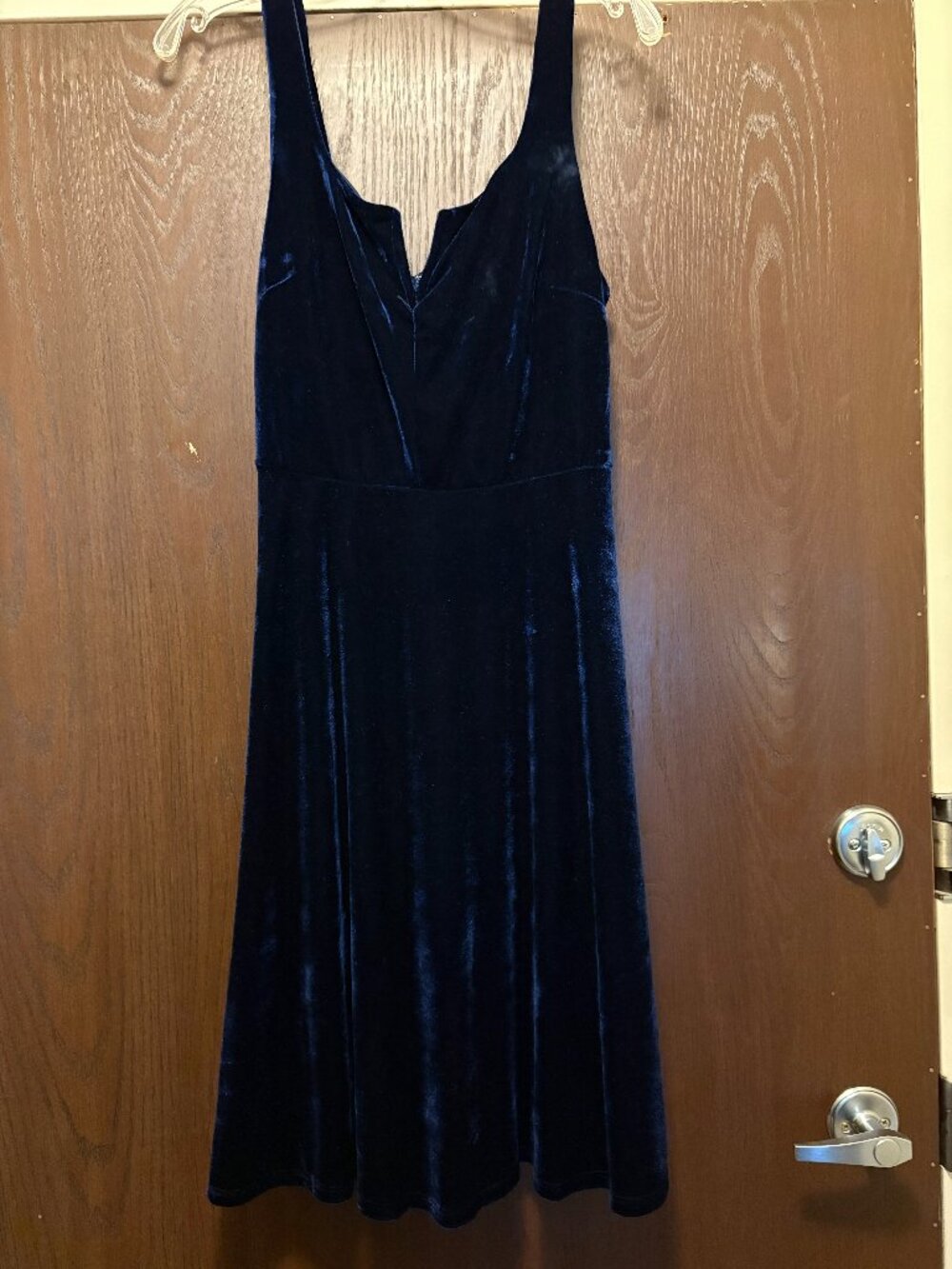 Deep blue velvet dress